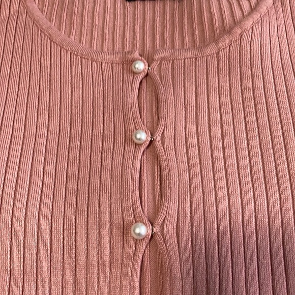 Pearl Ribbed Knit Cardigan - Picture 5 of 6
